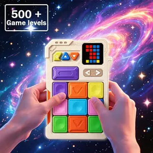 Sliding Puzzle Toy Set, 500+ Levels Logical Reasoning Vitality Blocks, Travel Game for Plane Activity with Whisper Airflow for Family Entertainment Father’s Day Gift