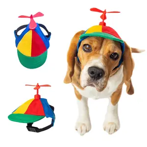 Funny Propeller dog hat with Adjustable chinstrap. Propeller Actually Spins in the wind!