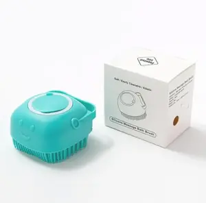 Silicone Dog & Cat Bath Brush and Shampoo Dispenser.