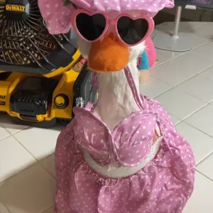 Summer Porch Goose Outfit Bikini for 23" Plastic/ Cement Goose Statues(not included goose), Hawaii Porch Goose Clothes with Sunglasses and Swimming Tube, Porch Goose Costume Garden Pool Patio Lawn Yard Decor