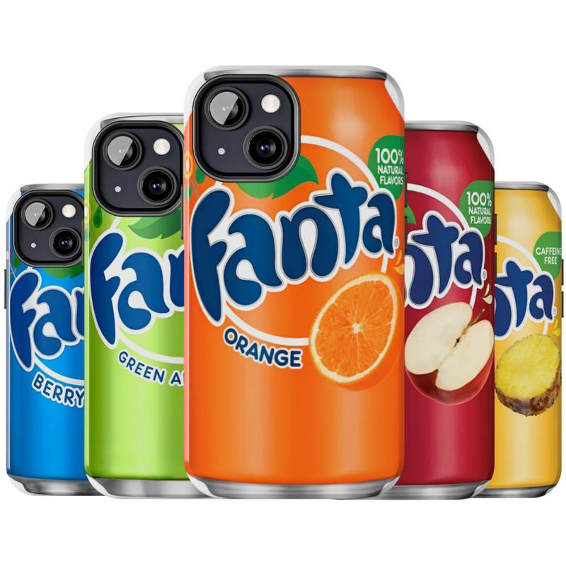 Enjoy A Fanta Can Phone Cases, Fanta Orange, Apple, Berry, Pineapple, Green Apple, Cherry Cover, Preppy and Cute For iPhone 17 16 15 14 13 12 11 X 8 Plus, Unique Accessories, Durable