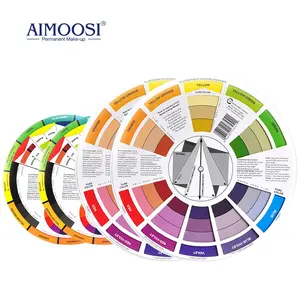 12-color wheel rotatable cardstock for mixing color charts and matching nail polish, tattoo ink, microblading makeup and body art Palette
