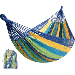Handwoven Mayan Hammock - Portable Family Hammock with Carry Bag Matrimonial Size Multi-Color Handmade Hammock for Travel Camping Backyard, Porch, Outdoor or Indoor Use