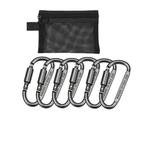 8# D-Shaped Outdoor Carabiner, Aluminum Alloy Quick Link Clip for Backpack Attachment, Large Colorful Keychain Accessory