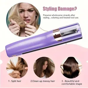 1 cordless rechargeable split hair clipper, split hair trimmer, USB rechargeable women's hair clipper, used for daily home hair cutting, portable automatic hair clipper for home use, Mother's Day gift, Valentine's Day gift