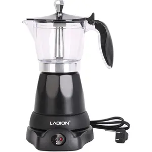 LAOION Cuban Coffee Maker, 6 or 3cup Electric Espresso Coffee Maker, Portable Cafeteras Electricas Modernas, Electric Moka Pot with Detachable Base & Overheat Protection, Coffee Gift for Home Travel
