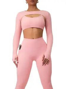 Premier Mini Crop Long Sleeves (Blush Pink)