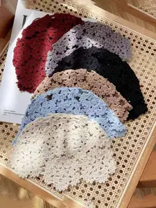 1pc Elegant Solid Color Crochet Beanie Hat, Suitable For Spring/Autumn, Casual, Party, Perfect For Holiday Celebrations, Fashion Headwear, Lightweight Cap