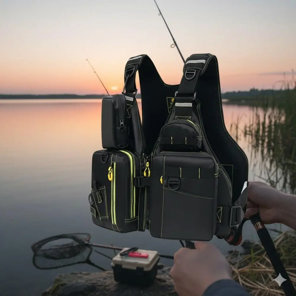 Multi-Functional Fishing Life Vest: Essential Outdoor Safety Gear with Multiple Pockets, High Buoyancy, Comfort & Durability for Water Sports