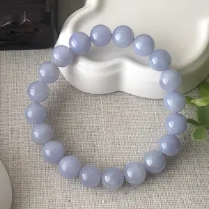9.5mm Light Lavender Jadeite Jade Bead Bracelet