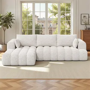 108” Boneless Couch, Cloud Couch with L-Shape Chaise, Modular Sectional Sofa with Oversized Deep Seat,Couch for Living Room Bedroom,No Assembly Required