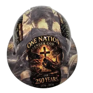 America 250 Years Patriotic Art - Custom Hydro Dipped Full Brim Hard Hat