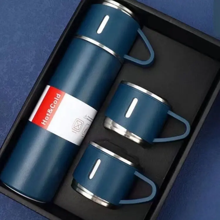 Vacuum Flask Set - Portable Drinkware with Durable Design and Compatible Cups 500ml