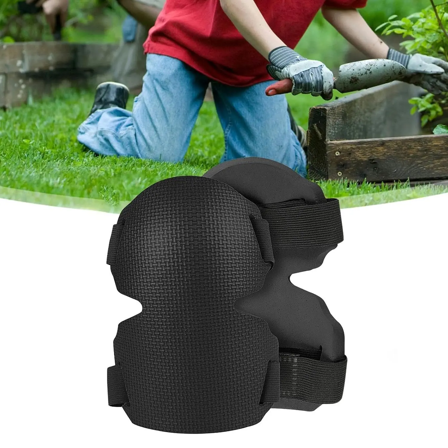 Gardening Knee Pads, Lightweight & Durable Foam Knee Pads with Adjustable Straps, Waterproof Flooring Kneepads for Gardening, Cleaning, Housework, Work