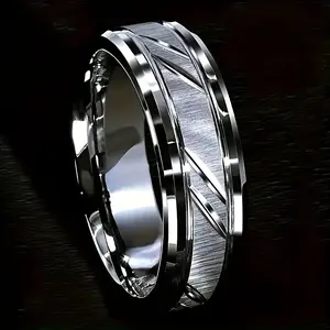 Durable Brushed Titanium Steel 1 6/8MM Couple Ring - Scratch Resistant, Fashionable - Perfect For Proposal, Engagement, Wedding, Anniversary Gift