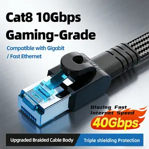 High-Speed Cat8 Ethernet Cable, Durable Copper Core Design, Ideal for Gaming & Networking, Fast Data Transfer Solution, Fast Internet Speed