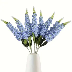 10 bunches - 28-inch tall hyacinths, Bohemian style artificial delphinium flower set, no-care-needle snapdragons, suitable for indoor and outdoor use, wedding decorations, Valentine's Day, available in multiple colors, suitable for all seasons.