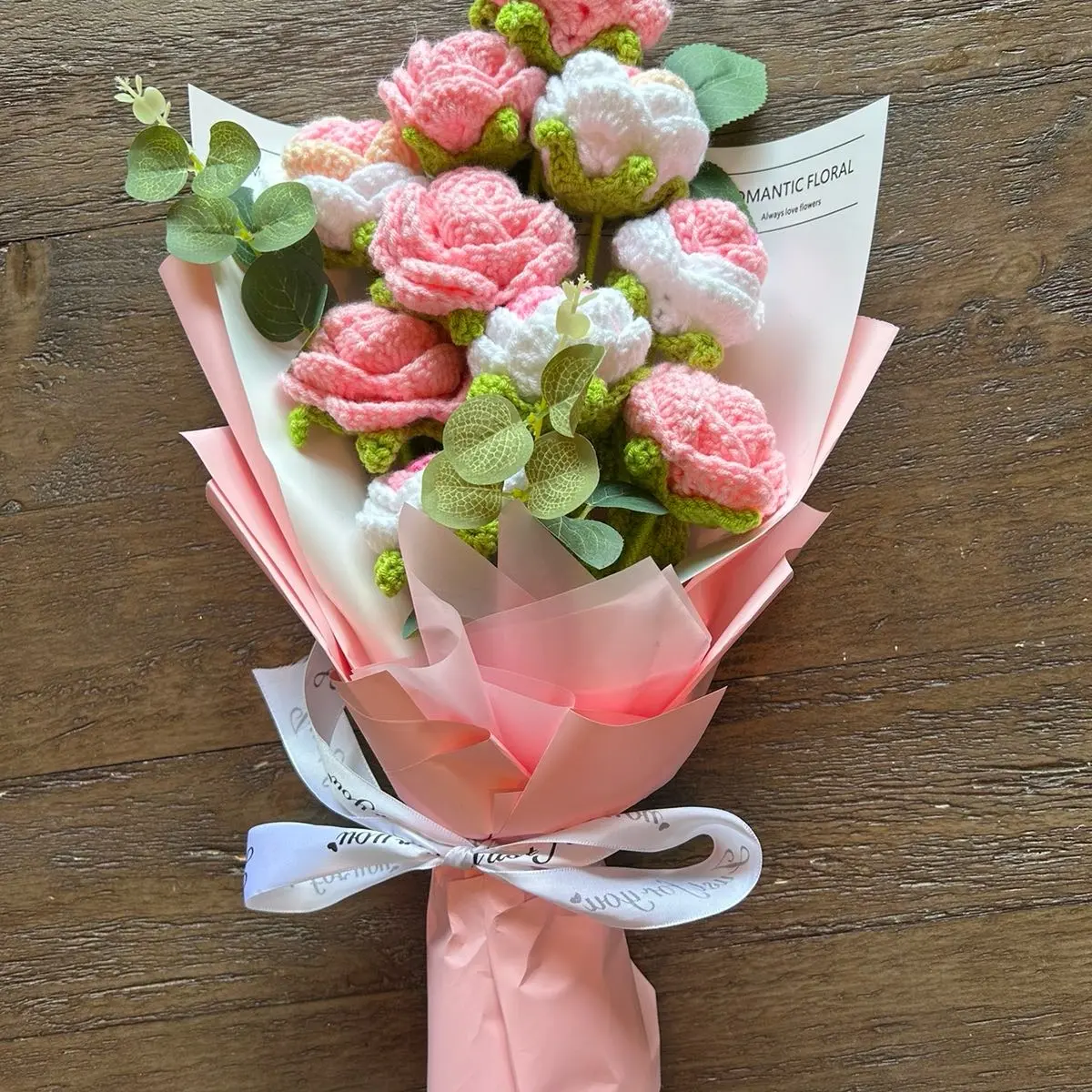 10 pcs rose Custom extra large Crochet Flowers Bouquet Handmade, Finished Product, Rose, Lily for Anniversary, Birthday, valentines forever girlfriend's day yarn