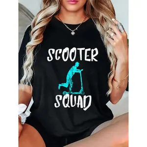 Scooter Squad E-Scooter Team Scootering Electric Scooter T-Shirt Casual Short Sleeve Shirt Clothes Cotton