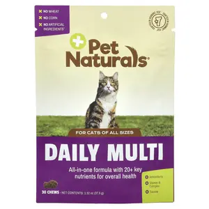 Pet Naturals Daily Multi, For Cats, All Sizes, 30 Chews, 1.32 oz (37.5 g)