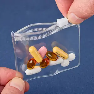 Reusable Medicine Storage Bags Set, Clear Zipper Pouches for Fishing Lures, Jewelry Organizer, Self-Sealing Travel Accessories