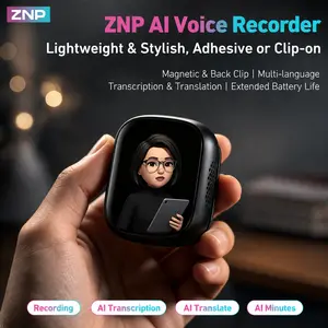【Festival Gift】 ZNP Z02 AI-Badge Interactive AI Companion Robot | AI Chat, Meeting Record & Summary, 24h Memo Reminder, Emotional Support for Work, Study, Entertainment & Present Giving