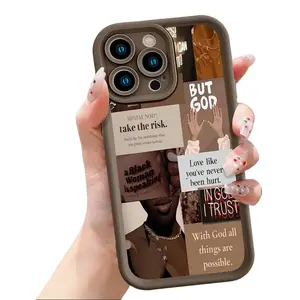 Trendy Inspirational Quote Collage Aesthetic Design Phone Case for iPhone 17 16 15 14 Pro Max 13 12 11 XR XS Plus Air Slim Shockproof Anti Drop Protective Lightweight TPU Cover