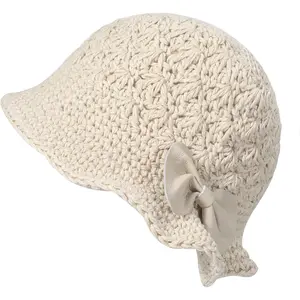 Women Winter Crochet Bucket Hat   Knit Cloche Bowler Hats