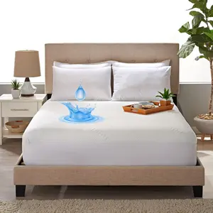 Tencel Eucalyptus Mattress Protector -  Breathable Cooling Cover Protects Against , Spills, Stains - Noiseless, Machine Washable, Fits 16 inch Bed ()