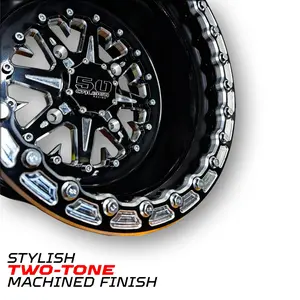 50 Caliber Racing Beadlock Wheels (1 pc) – Billet Aluminum Rims for Canam X3 - Honda Talon - Kawasaki KRX1000 - Polaris RZR XP 1000 - Polaris Turbo S - Polaris General | UTV/ATV Wheels | Designed in USA