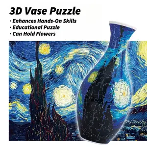 3D Puzzle Vase for Adults, Puzzle Planter Pot for Women, 3D Art Jar Puzzle for Home Decoration & Flower Arrangements, Christmas Gift & Gift for Mom