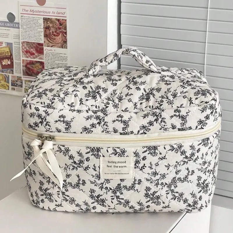 Floral Pattern Makeup Bag Set, Portable Cosmetic Storage Bag, Multifunctional Makeup Organizer Pouch, Versatile Storage Bag for Travel & Daily Use, Travel Cosmetic Bags, Cosmetic Pouches
