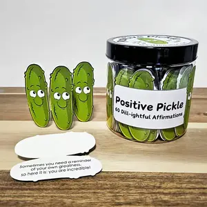 60pc Emotional Support Pickle Jar - Emotional Support Cards for Women & Teens | Uplifting Affirmation Teacher Gifts, Back to School Gifts, Birthday Presents for Girls, Encouragement Gift, Self-Care Motivation