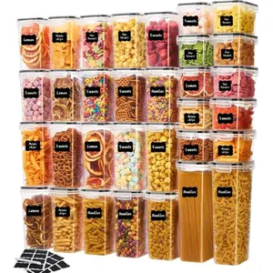 24pcs Airtight Food Storage Containers With Labels And Markers Capacity For Cereal Pasta Flour Sugar Dishwasher Perfect For Back To School College And Kitchen Organization