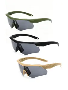 【1pay】Stylish Clip-On Crossbow Tactical Glasses, Military Bulletproof Cosplay Outdoor Cycling Sports Windproof Goggles, Unisex Adult All Seasons, Windproof Sports Eyewear