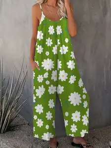 Plus Size Loose Fit Floral Skirt Suit with Pockets, Summer Comfort Essential, Boho Style, Animal Print, All over Print, China