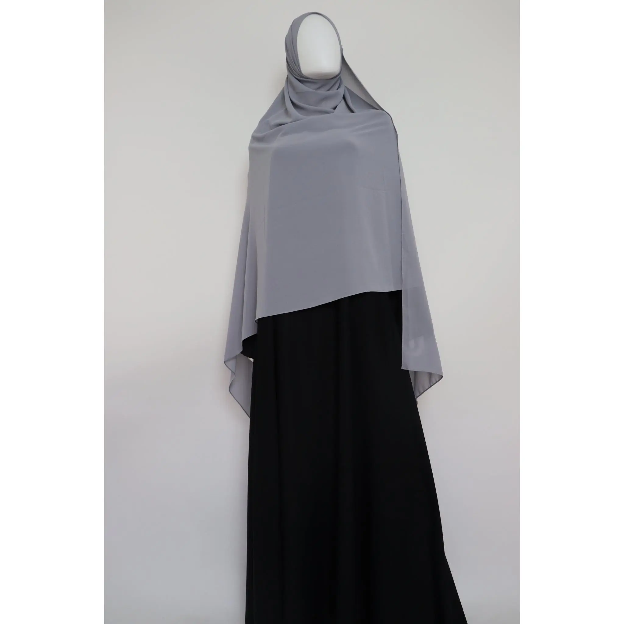 XL Premium Chiffon Hijab - Silver Gray