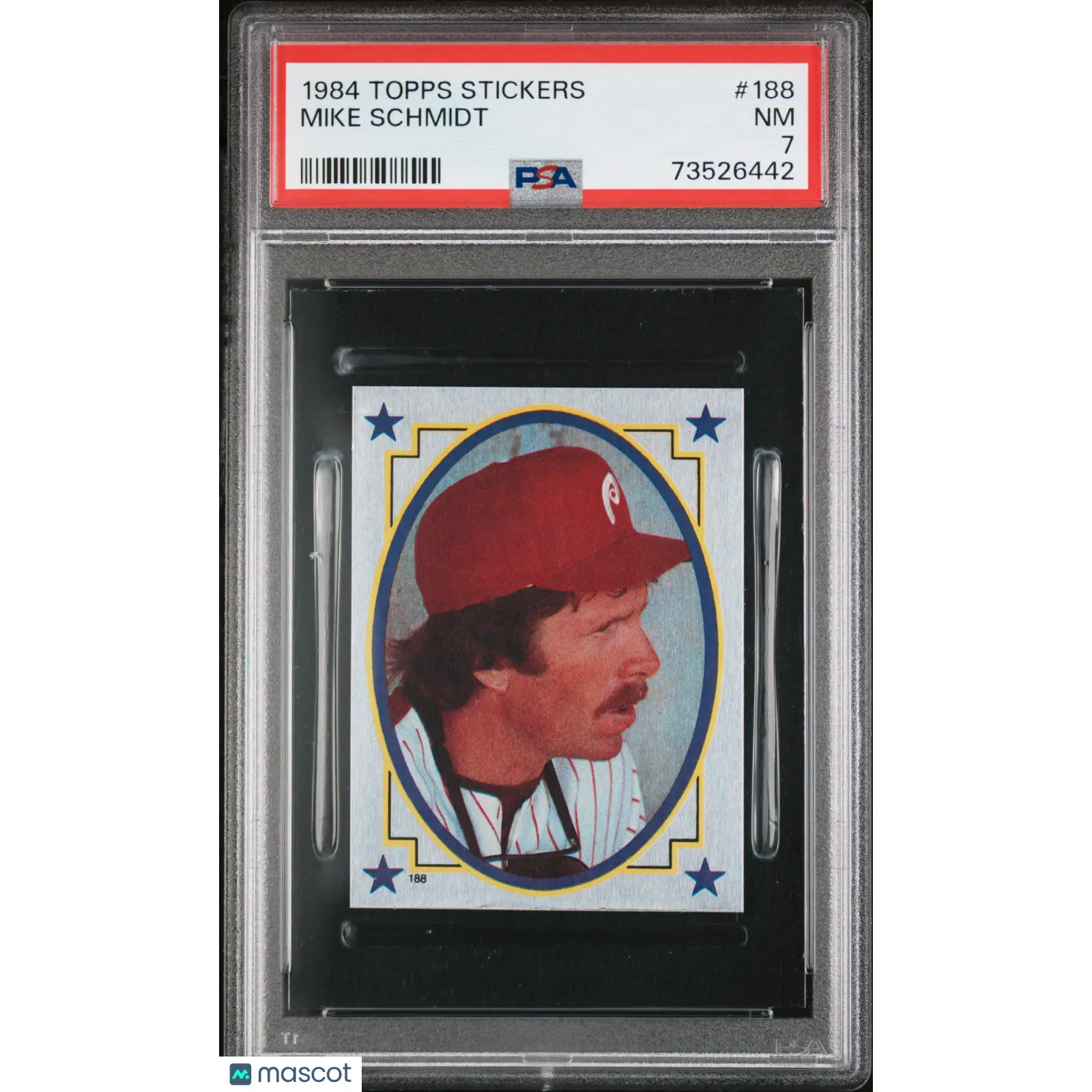 Mike Schmidt PSA 1984 Topps Stickers Baseball #188 7 73526442