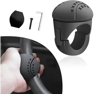 【FathersDayGift】Steering Wheel Spinner, 360° Rotatable Soft Surface Steering Wheel Booster, Anti-Slip Silicone & ABS Steering Wheel Handle Knob with Metal Bearing Balls, Car Accessories