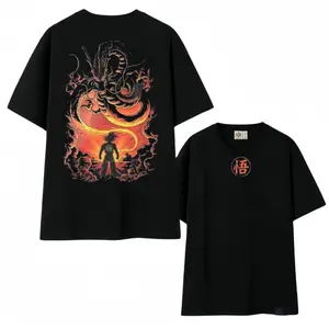 Double-Sided Goku Calling Dragon T-Shirt Perfect for Fans of Dragon Ball Z in Retro Washed Oversized Style