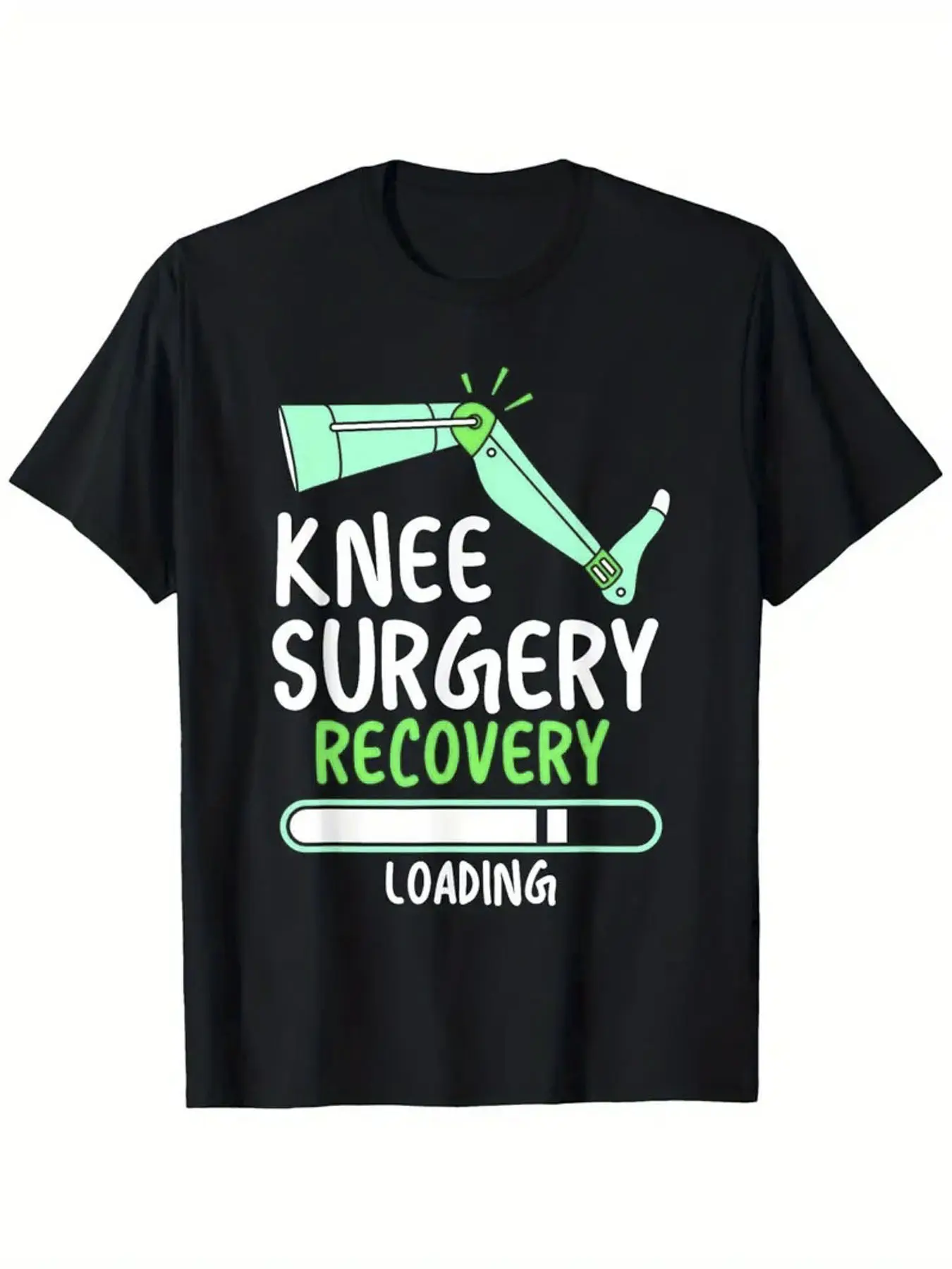 Knee Surgery Recovery T-Shirt - 100 Cotton Post-Op unisex soft cotton short sleeve t shirt, vintage graphic casual tee for men women teens, perfect birthday holiday gift for camping travel gym daily street casual wear