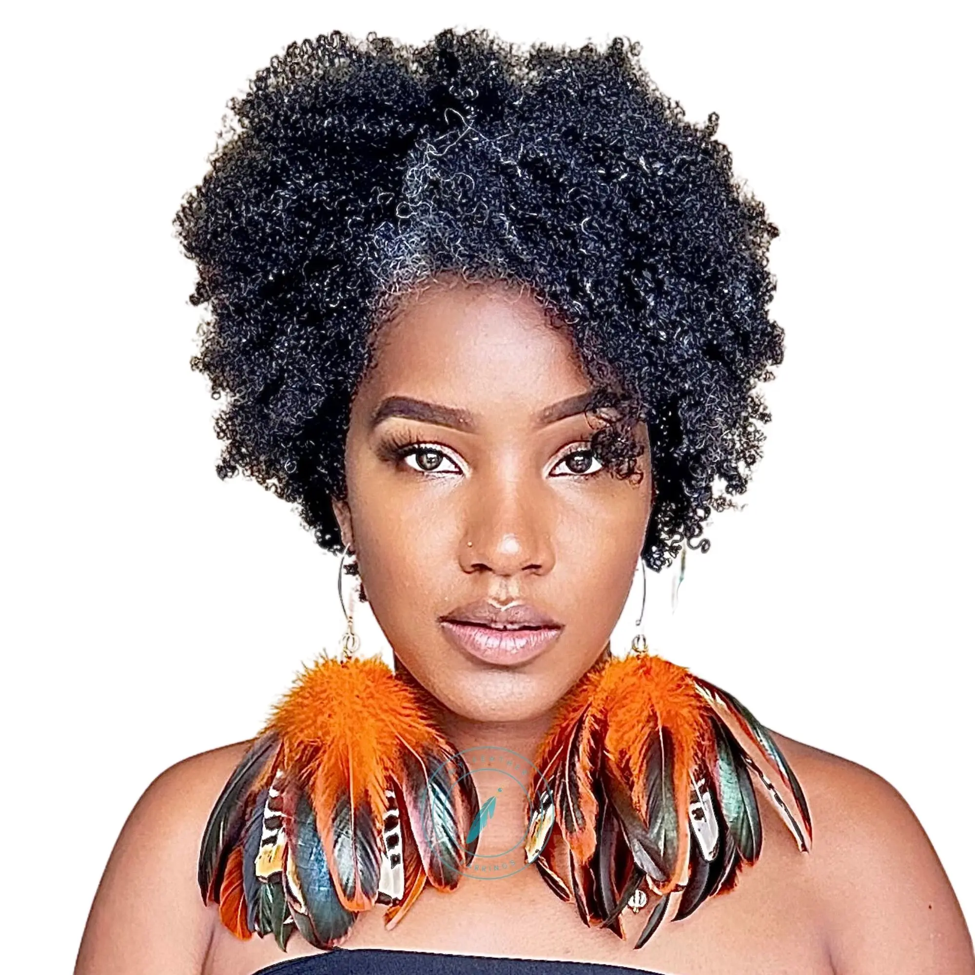 SPIRIT ORANGE - MY FEATHER EARRINGS STYLISH CHIC ELEGANT