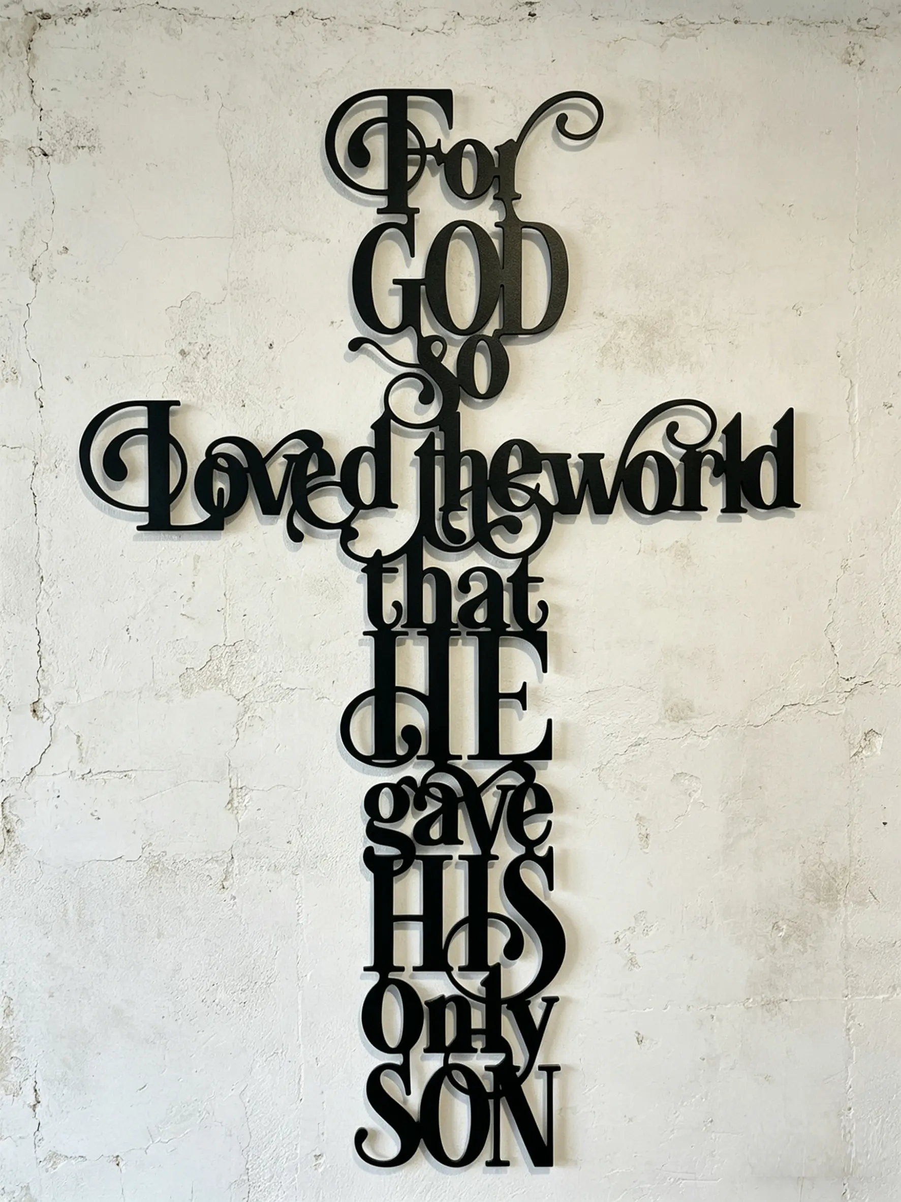 Metal Cross Wall Art Decor, Stylish Religious Decor, Jesus Crucifix Statue Painting, Christian Theme