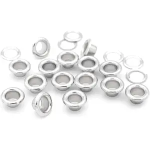 300 Pack Aluminium Grommets Eyelets with Washers for Shoes, Bead Cores, Clothes, Leather, Canvas (1/4" (7mm))
