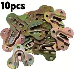 10-Pack Picture Frame Hooks Stainless Steel Flat Hidden Support Interlocking Hook Easy Installation Wall Mounting Clips