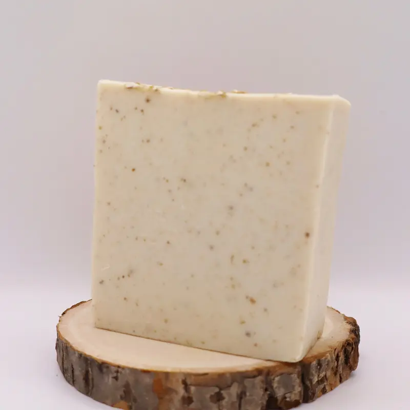 White Turmeric & Oatmeal Shea Cleanser Bar Soap, Sensitive Skin Body Care Turmeric Bar Soap