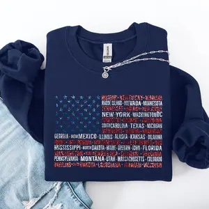 American Flag, States, USA, Patriotic, America, 4th of July Sweatshirt