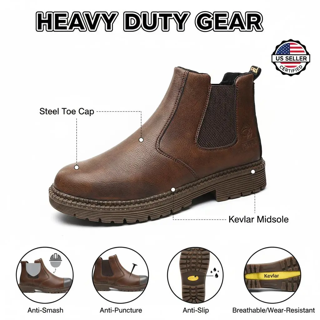 Electrician Plumber Splash-proof Smash-proof Puncture-proof Breathable Safety Shoes Unisex Chef Work Shoe Waterproof Anti-slip Durable Outdoor Comfortable Men Women Slip Resistant Sneakers Industrial Warehouse Footwear Heavy Duty Construction Boot
