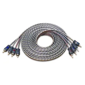 RCI412 100% Oxygen Free Copper 12ft 4-Channel RCA Audio Cable, Twisted Pair, with Noise Reduction