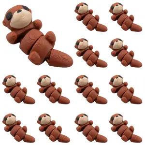 3D-Printed Plastic Mini Segmented Otters Fidget Toys - 1 3/4" x 3/4", 12 Pcs